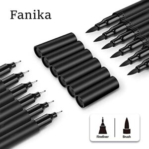 Fanika 3pcs Black Edible Markers - Double Sided with Extra Fine Tip (0.4mm) Thick Tip (0.7mm) Edible Pens, Double-sided Food Coloring Marker Pens for Decorating, Fondant, Baking, Food Grade