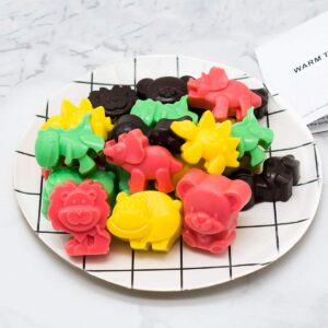 Candy Chocolate Molds Silicone, Non-stick Animal Jello Molds, Crayon Mold, Silicone Baking Mold - BPA Free, Forest Theme with Different Animals, including Dinosaurs, Bear, Lion and Butterfly, Set of 6