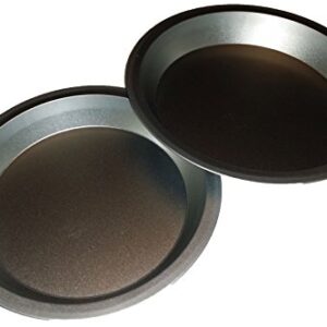 Two 9 inch Pie Pans a Heavy weight steel none stick bakeware set with even heating (Standard version)