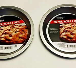 Two 9 inch Pie Pans a Heavy weight steel none stick bakeware set with even heating (Standard version)