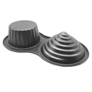homow 3d giant cupcake pan, non-stick carbon steel jumbo cupcake pans, large cupcake mold ns8-001 (15.35" x 8.07" x 3.23")