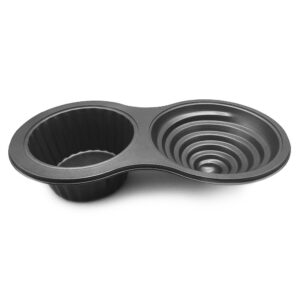 HOMOW 3D Giant Cupcake Pan, Non-Stick Carbon Steel Jumbo Cupcake Pans, Large Cupcake Mold NS8-001 (15.35" x 8.07" x 3.23")