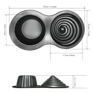 HOMOW 3D Giant Cupcake Pan, Non-Stick Carbon Steel Jumbo Cupcake Pans, Large Cupcake Mold NS8-001 (15.35" x 8.07" x 3.23")