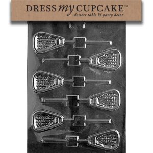 dress my cupcake lacrosse lollipop chocolate mold - s099 - included molding instructions