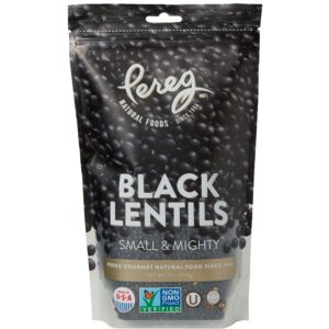 whole black lentils - 16 oz - beluga lentils - black masoor daal - ideal for enriching stews, curries, tacos & soups - non-gmo, kosher certified & vegan
