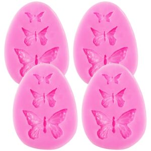 silicone butterfly molds, aimeiki 4 pack butterfly fondant molds chocolate candy cake baking molds for decorating cake cupcake toppers christmas decor