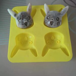 CUTIA 4-in-1 Silicone Pokemon Mousse Cake Mold, Pikachu Ice Pastry Mold Trays for Baking,Icing and DIY