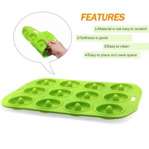 Cupidove Silicone Donut Pan for Baking | Nonstick, Mini 12 Holes Pure Food Grad Green, BPA Free, German LFGB Approved - Makes 12 Full Size Donuts