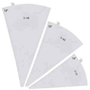 3 pack reusable pastry piping bags, canvas cake decorating bags 14,16,18 inch icing frosting bag