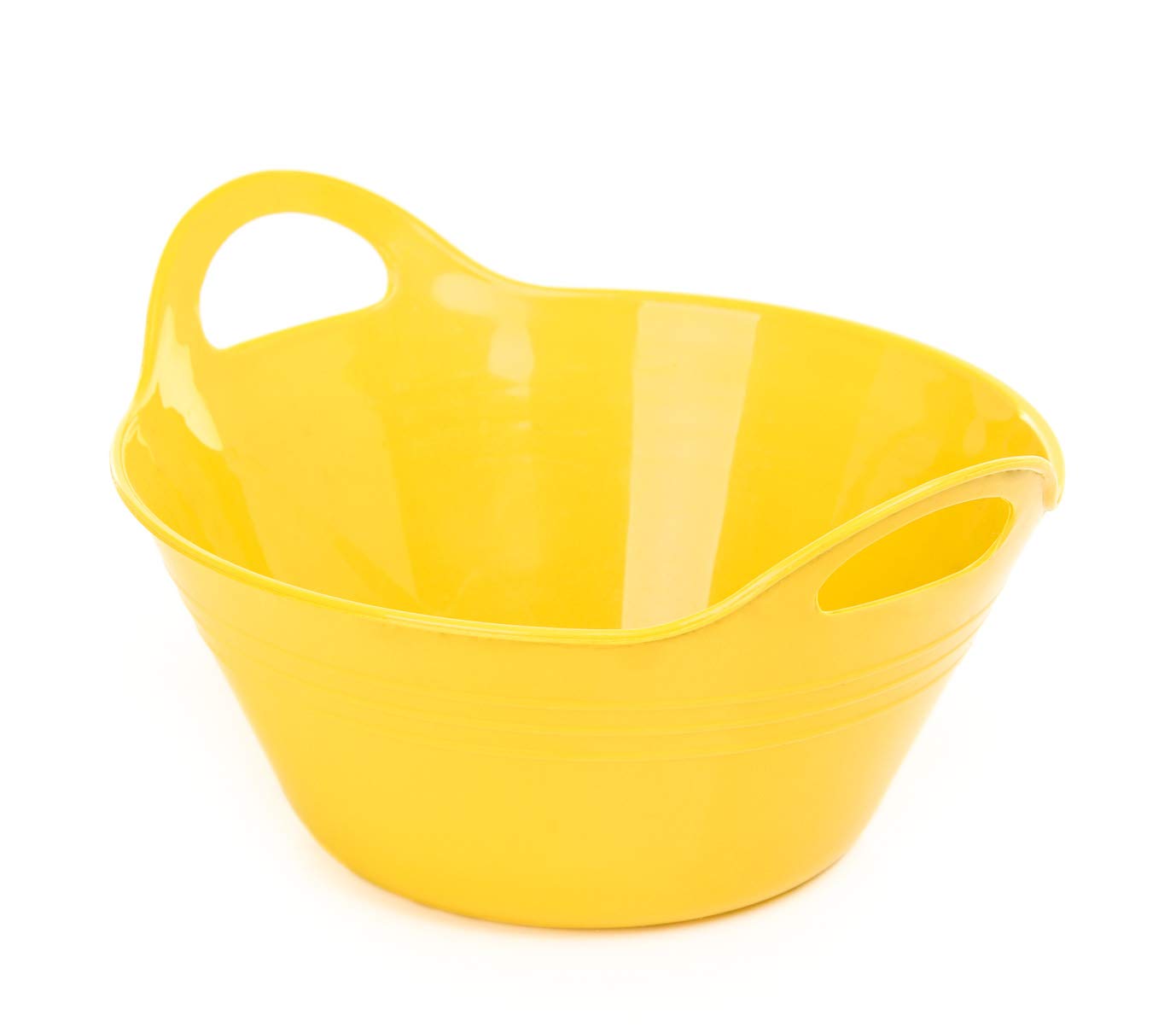 Mintra Home Plastic Bowls with Handles (4.5L Large 2pk, Yellow)