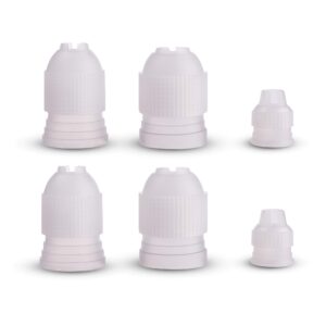 bluecell 6pcs plastic coupler adaptor icing piping nozzle coupler cake decorating pipe tip coupler s, m, l size