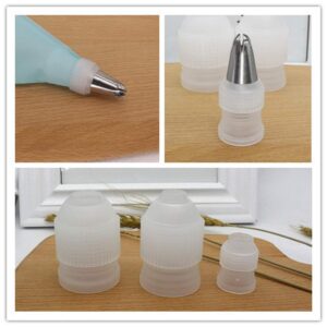 Bluecell 6pcs Plastic Coupler Adaptor Icing Piping Nozzle Coupler Cake Decorating Pipe Tip Coupler S, M, L size