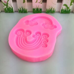 Rainbow Silicone Molds for Cake Cupcake Topper Decoration, Fondant Mold for Chocolate Gum Paste Candy Craft Polymer Clay Mould Baby Shower Party Supplies