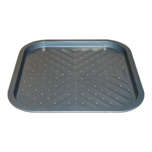 Mingcao Nonstick Square Pizza Pan, 14 x14 Inch Carbon Steel Tray with Holes, Pizza Bakeware for Oven Baking Pizza,French Fries