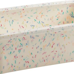 Trudeau Structure Loaf Pan Silicone Bakeware, Medium, White Confetti