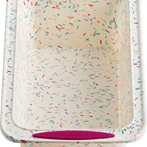 Trudeau Structure Loaf Pan Silicone Bakeware, Medium, White Confetti