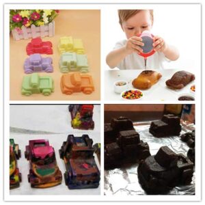 Truck SUV Car Baking Bakeware DIY Silicone Mold for Birthday Theme Party,Cool Ice Cream, Mini Cakes, Plaster Cars, Crayons, Candle, Ice Cube, Soap, Lotion Bars, Bread, Tart, Pie and More Ideas; MJ06L