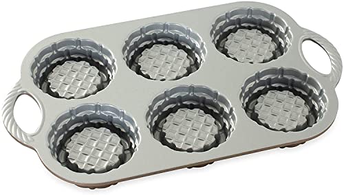 Nordic Ware 54349AMZ Shortcake Baskets Cast Aluminum Cakelet, Six 1/2 Cup, Toffee