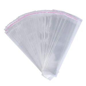 pretzel bag 200 pcs clear pretzel rod bags 2 x 10.8 inch self adhesive bag clear flat treat bags for donut bars candy (2 x 10.8 inch)