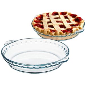 zyer glass pie plate 25oz small pie dish small pie pan for 1~2, glass pie dish for baking, 7.5 inch 2pack