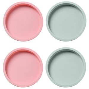 layer cake pan set, 6 inch round rainbow cake pans silicone mold, non-stick silicone cake bakeware mold for rainbow cake pizza vegetable pancakes (set of 4)