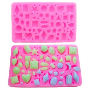 2 pieces silicone gummy candy molds gems shape christmas molds heart shape christmas chocolate molds star shape fondant molds resin silicone molds for cake chocolate jelly ice cookies