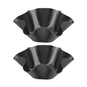 uuyyeo 2 pcs non stick baking bowls tortilla bowl maker carbon steel baking molds black salad bowl pans for kitchen