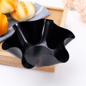 UUYYEO 2 Pcs Non Stick Baking Bowls Tortilla Bowl Maker Carbon Steel Baking Molds Black Salad Bowl Pans for Kitchen