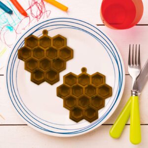 4 Pieces Silicone Honeycomb Molds for Chocolate, Honeycomb Fondant Mold for Kitchen Cake Cupcake Decorating Epoxy Resin Moulds for Christmas Candy Baking Cake Party Supplies