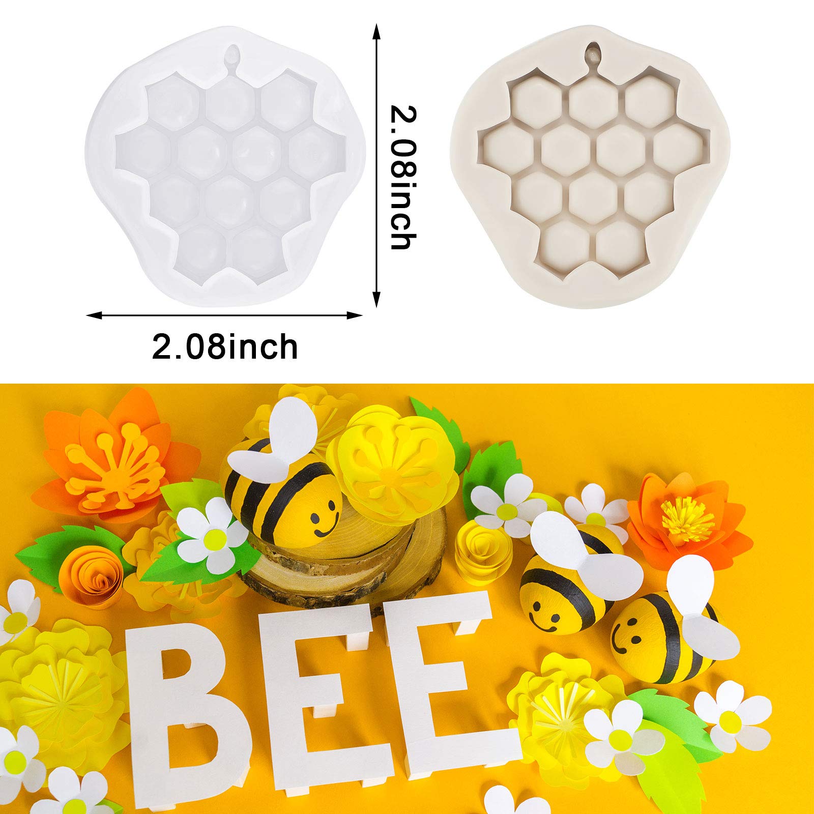 4 Pieces Silicone Honeycomb Molds for Chocolate, Honeycomb Fondant Mold for Kitchen Cake Cupcake Decorating Epoxy Resin Moulds for Christmas Candy Baking Cake Party Supplies