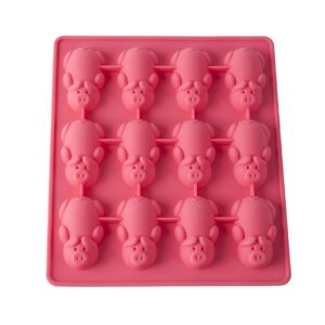 Mobi 12 Little Pigs in a Blanket Silicone Baking Mold, Pink