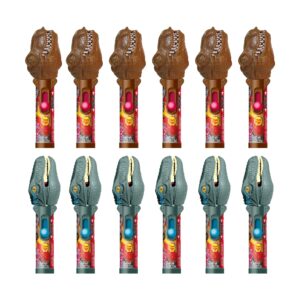 pop ups! jurassic world lollipop holder | gift for halloween, jurassic park fans | bulk set of 12 | lollipops included