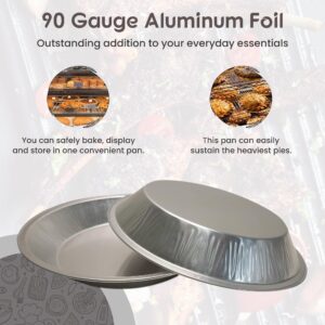 KitchenDance Disposable Heavyweight Aluminum Foil Round Baking Pan, 1070, Silver, 36 Ounces