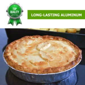 9-inch Aluminum-Foil Pie Pans with Lid – Round Disposable Heavy Duty Pans for Storing, Tart Baking, Reheating and Serving – Oven & Freezer safe - Made in USA (Pack of 20)