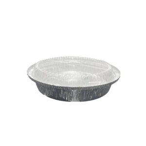 9-inch Aluminum-Foil Pie Pans with Lid – Round Disposable Heavy Duty Pans for Storing, Tart Baking, Reheating and Serving – Oven & Freezer safe - Made in USA (Pack of 20)