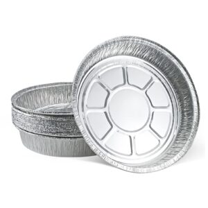 rtudopuyt 9 inch disposable pie pans, 15pc aluminum foil pie tins, aluminum foil pans for tart baking, storing, serving & reheating - standard size