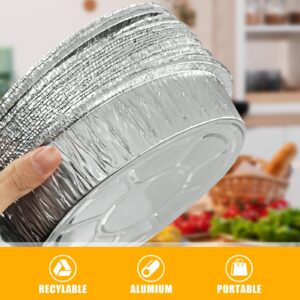 RTUDOPUYT 9 Inch Disposable Pie Pans, 15pc Aluminum Foil Pie Tins, Aluminum Foil Pans for Tart Baking, Storing, Serving & Reheating - Standard Size