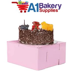 A1 Bakery Supplies Cake Boxes Cake Carry Boxes Disposable Cake boxes 10 Pack Pink 8 x 5 x 3.5 MADE IN USA