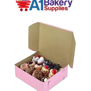 A1 Bakery Supplies Cake Boxes Cake Carry Boxes Disposable Cake boxes 10 Pack Pink 8 x 5 x 3.5 MADE IN USA