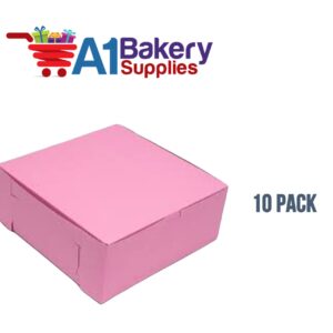 A1 Bakery Supplies Cake Boxes Cake Carry Boxes Disposable Cake boxes 10 Pack Pink 8 x 5 x 3.5 MADE IN USA