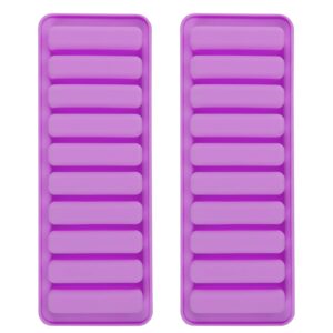 minchsrin silicone ladyfingers mold chocolate molds non-stick for cookies candy crayon candle soap ice cube tray set of 2 (purple)