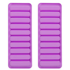 Minchsrin Silicone Ladyfingers mold Chocolate molds Non-Stick For Cookies Candy Crayon Candle Soap Ice Cube Tray Set of 2 (purple)