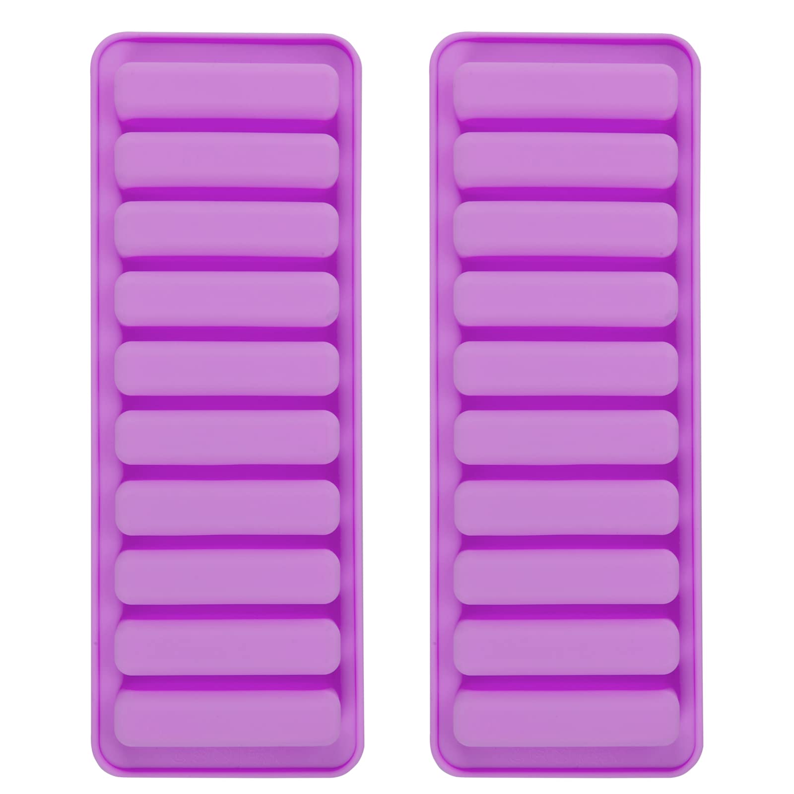 Minchsrin Silicone Ladyfingers mold Chocolate molds Non-Stick For Cookies Candy Crayon Candle Soap Ice Cube Tray Set of 2 (purple)