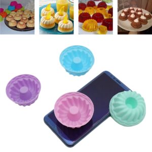 UpTuoLi Silicone Donut Pans for Baking, 12Pcs Mini bundt Pan Silicone Donut Molds, Nonstick Doughnut Muffin Pumpkin Cup Cupcake Molds Pan, Mini Fluted Tube Silicone Baking Molds