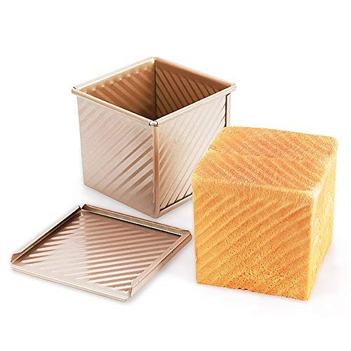 Bakeware Loaf Pan With Cover 4.3 X 4.3 Inch Bread Toast Mold With Lid (A)