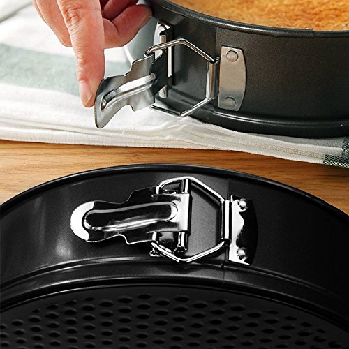 BOER INC 11 Inch Non-stick Springform Pan Cheesecake Pan Leakproof Cake Pan Bakeware with Removable Bottom Perfect for making Birthday Party Wedding Cake (11 Inch)