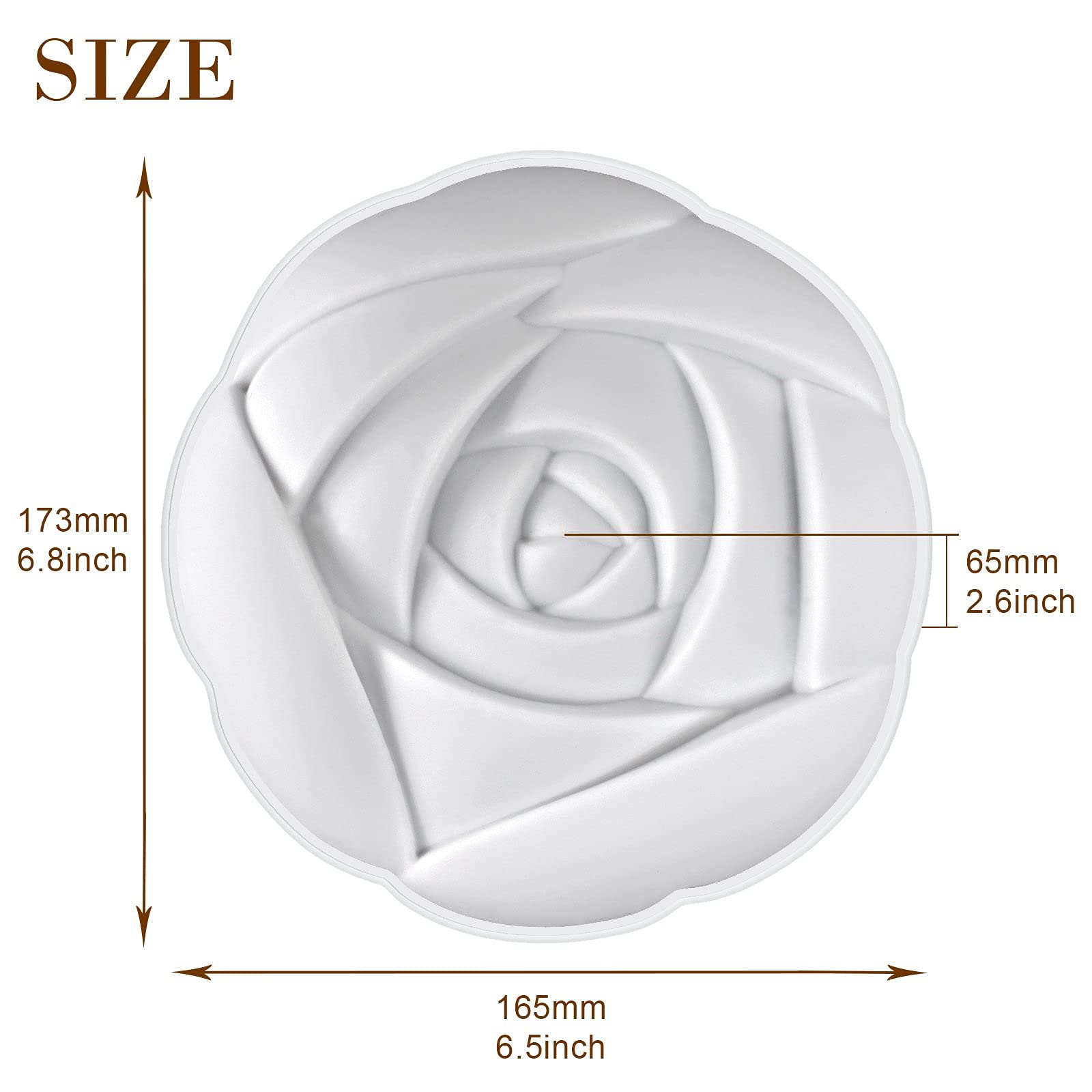 Funshowcase Large Rose Silicone Mold Tray Shape Size 5.7x5.7x2.5inch