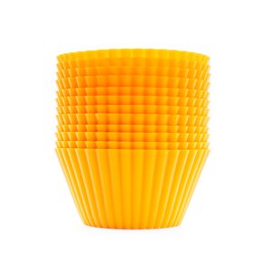 12 silicone muffin pan silicone cupcake baking cups yellow silicone muffin liners round 7cm beicemania