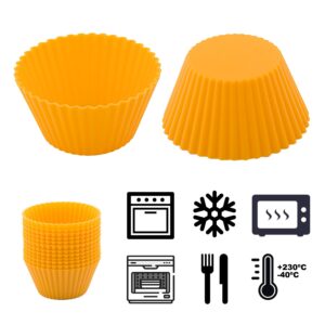 12 silicone muffin pan silicone cupcake baking cups yellow silicone muffin liners round 7cm beicemania