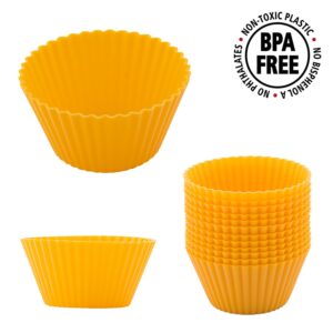 12 silicone muffin pan silicone cupcake baking cups yellow silicone muffin liners round 7cm beicemania